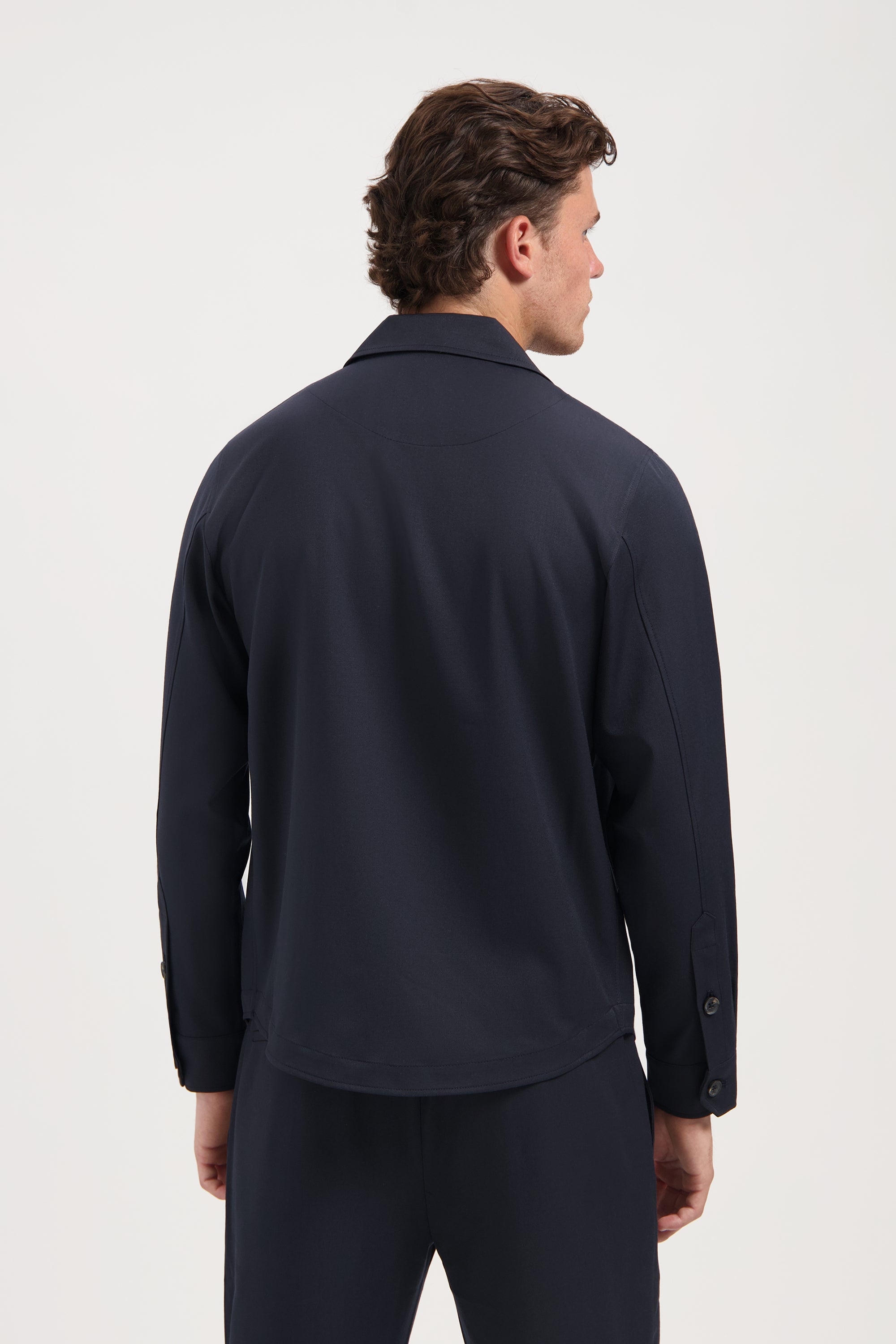 Luscento Wool Blend Shirt Navy