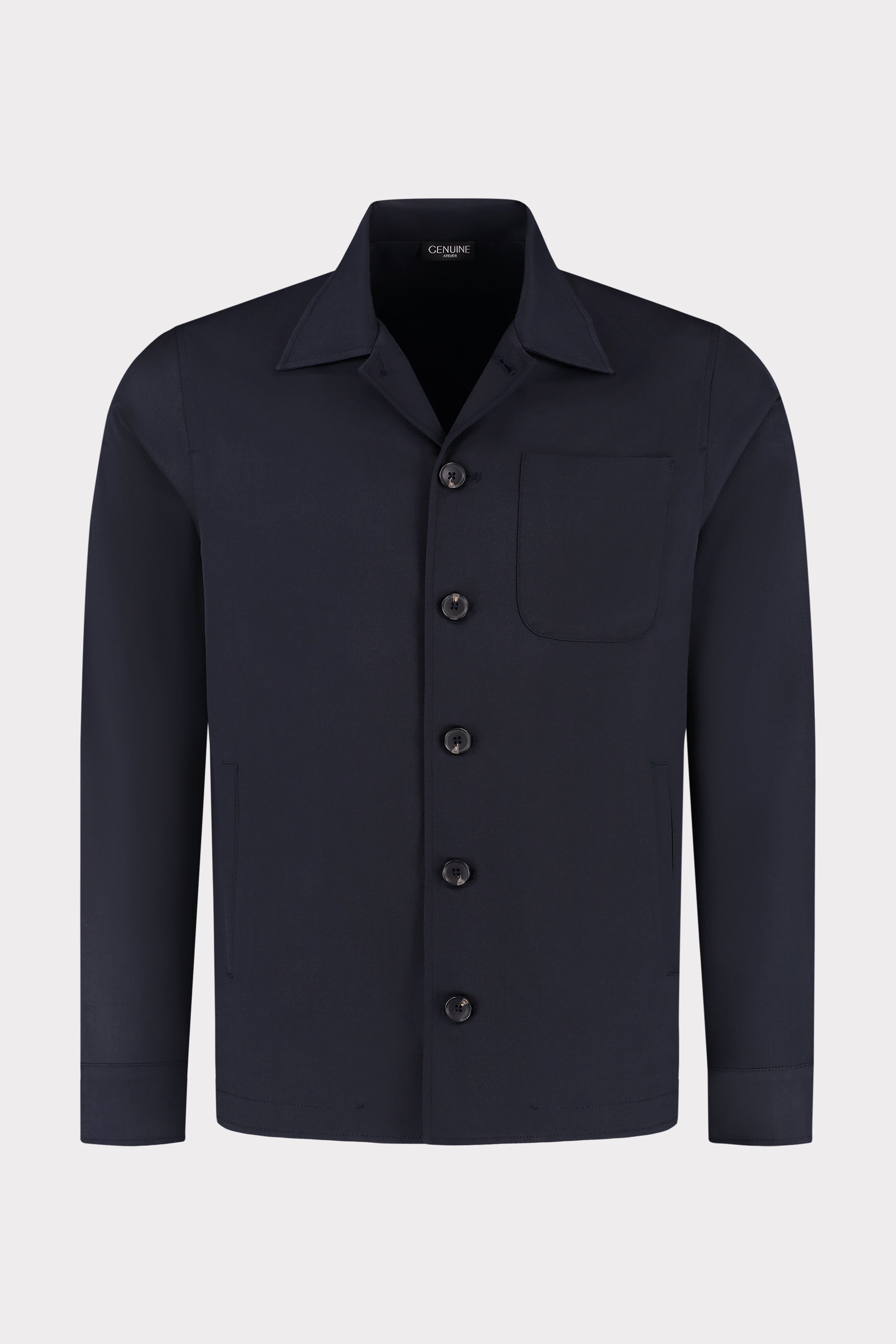 Genuine Atelier | Luscento Wool Blend Shirt - Navy
