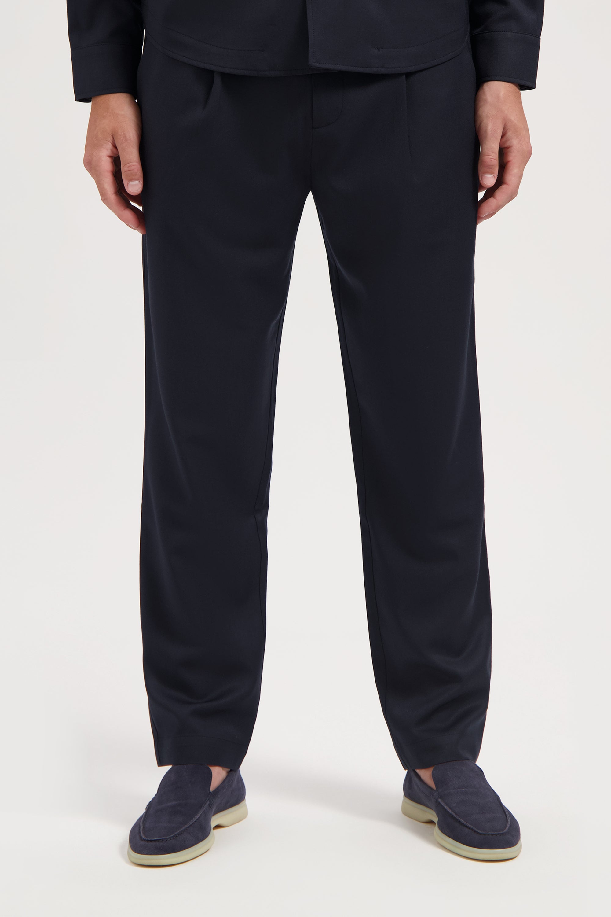 Luscento Wool Blend Trouser Navy